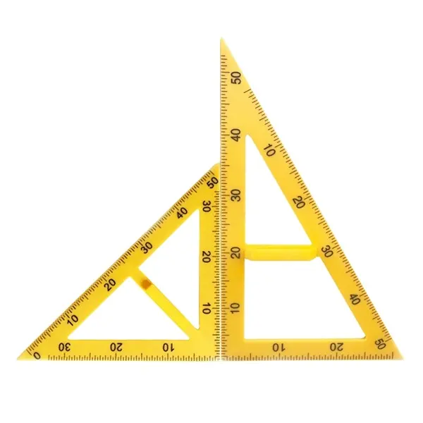 Teaching triangle protractor set combination teacher drawing triangle ruler large plastic extra-large belt handle set square