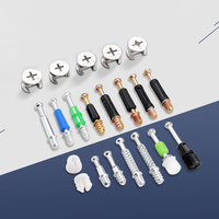 Connecteur excentrique 3-en-1 Mini Fix en zinc pour meubles et armoires – Vis de verrouillage à came