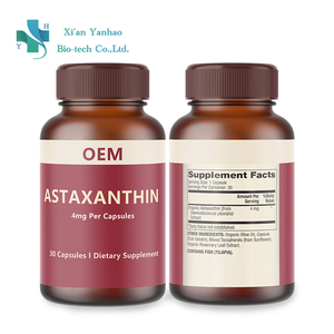 Cápsulas de Astaxantina para el Cuidado de la Piel OEM, Suplementos Dietéticos Blanqueadores, Cápsulas de Astaxantina - Product Image 1