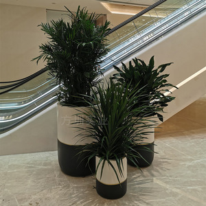 Maceta Circular de Fibra de Vidrio, Moderna y Minimalista, para Interiores, Centros Comerciales, Decoración con Plantas Verdes - Product Image 3
