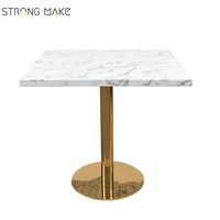 Nordique Moderne Hot Pot Golden Jambes Café Commercial De Restaurant Meubles Table Carrée En Marbre Pour Restaurant