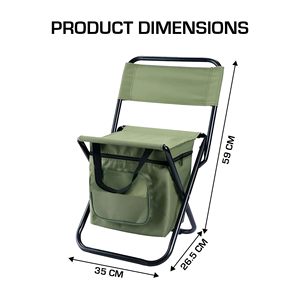 Chaise pliante d'extérieur portable 3-en-1 avec sac de rangement et isolation du dossier pour jardin, plage, camping et pêche - Product Image 2