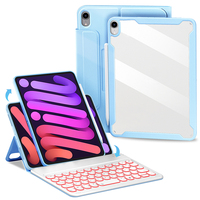 Manyetik şeffaf Tablet klavye iPad kılıfı Mini 6 kapak 8.3 inç 2021 kablosuz arkadan aydınlatmalı klavye