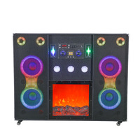 Altavoz para DJ de Madera para Exteriores de 200 W, Sistema de PA para Karaoke de Gran Potencia con 4 Altavoces de 10 Pulgadas y Estufa