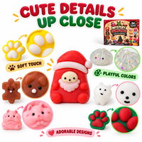 Calendrier de l'Avent de Noël personnalisé avec logo d'entreprise, 24 jouets compressibles en TPE en forme de dumpling, promotion commerciale