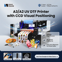 Imprimante UV DTF à plat SinoColor A3 A2 avec tête I3200, positionnement visuel CCD et vernis 3D pour coques de téléphone, stylos, cartes PVC et étiquettes en cristal