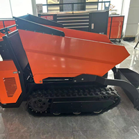Mini-transporteur sur chenilles robustes en caoutchouc, benne basculante OEM pour la construction, l'agriculture et l'industrie