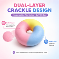 Jouet sensoriel souple en TPR enduit de cire microcristalline, effet sonore craquelé, en forme de donut