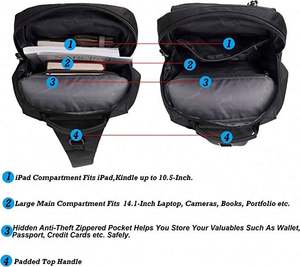 Free Sample Custom <b>Sling</b> Bags Chest Shoulder <b>Backpacks</b> 13.3'' 14.1'' Laptop <b>Backpack</b> Custom <b>Mens</b> Crossbody Messenger Bag - Product Image 5