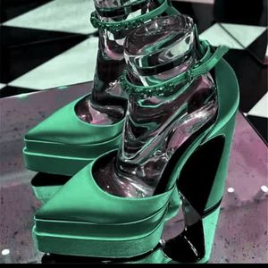 Sandales en soie à plateforme tendance, chaussures pointues confortables, talons compensés pour femmes - Product Image 3