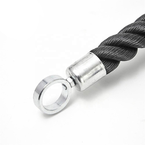 KWO Trainer Home Bicep Black 2 Inch Nylon Heavy Duty Bar Sport Bracer <b>Cable</b> <b>Attachment</b> Single Grip Crunch Tricep Pull Down Rope - Product Image 2
