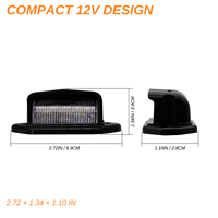 Feux de plaque d'immatriculation LED 12V étanches à montage en surface, homologués SAE DOT, pour camion, remorque, camping-car, bus