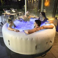 Spa gonflable pour 4 personnes en PVC, portable, pour la détente en famille et entre amis