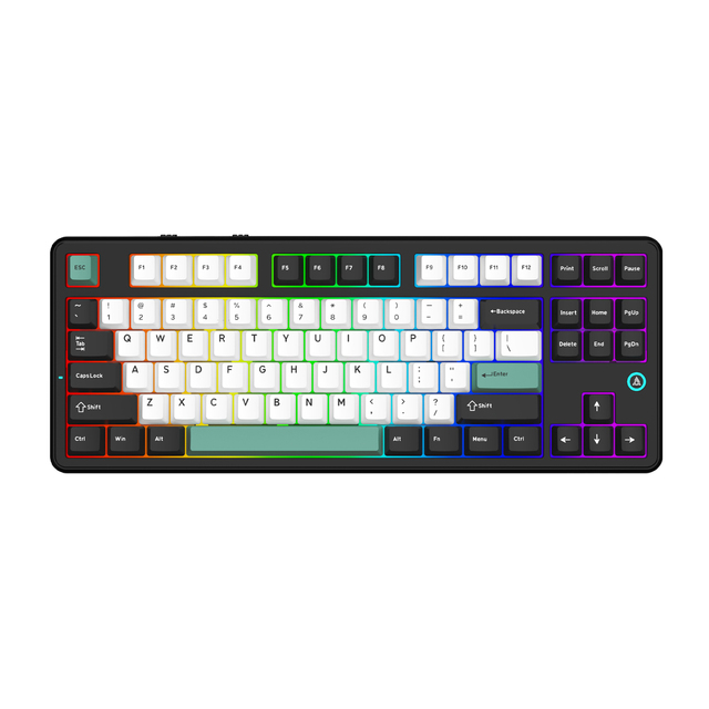 Ajazz AK870 V2 Mechanical Keyboard Wireless Tri-mode Gasket Structure 10000mAh RGB Backlight Gaming Keyboard with Knob&Display