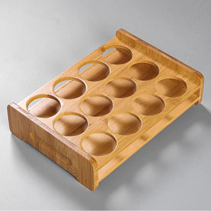 Bamboo Wine Rack <b>Foldable</b> 2 Tier Stemware Holder <b>Outdoor</b> Picnic <b>Table</b> - Product Image 3