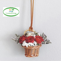 O-061 Offre Spéciale mariage décor à la maison Mini panier de fleurs conservées Bouquet de fleurs séchées et de plantes