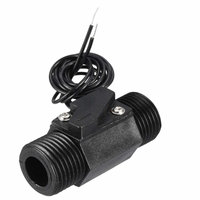 Uxcell G1/2 Capteur de débit d'eau à effet Hall, compteur de débit 1 - 25 litres/minute, noir