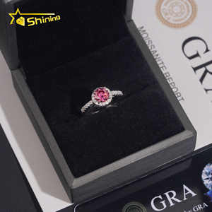 Groothandelsprijs Nieuwkomers Uniek S925 Pass Diamant Tester Vrouwelijke Stijl Elegante Roze Moissanite Diamant 1ct Verlovingsring - Product Image 6