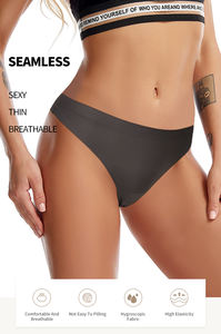 Benutzer definiertes Logo Sexy Schwarz Weiß Rot Mädchen Schritt Preteen Satin Eis Seide G <span class=keywords><strong>String</strong></span> Damen Nahtlose Riemen Unterwäsche für Frauen - Product Image 4