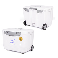 Nouvel arrivage Boîte de médecine de coffre de glace moins chère d'usine pour les voyages de camping Boîte de refroidissement de vaccin Boîte de pêcheur avec roues