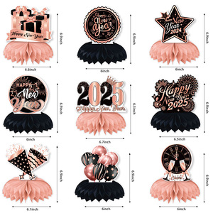 ของตกแต่งงานเลี้ยงปีใหม่ DAMAI 2025 ชุด 9 ชิ้น ของตกแต่งธีมปีใหม่ Eva ของตกแต่งงานปาร์ตี้สวัสดีปีใหม่ 2025 อุปกรณ์จัดงานปีใหม่ - Product Image 4
