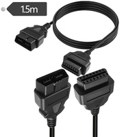 Câble d'extension OBD2 à 16 broches mâle-femelle avec blindage tressé en PVC et âme en cuivre, résolution 1080P pour ordinateur de bord automobile