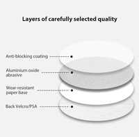 Disque abrasif REX blanc avec 49 trous en oxyde d'aluminium, à fixation auto-agrippante, pour polissage et ponçage, 4 pouces, dureté moyenne, épaisseur 1 mm