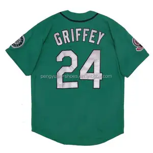最佳质量 #24 Ken Griffey Jr. #51 Randy Johnson #11 Edgar Martinez复古绣花定制美国棒球球衣