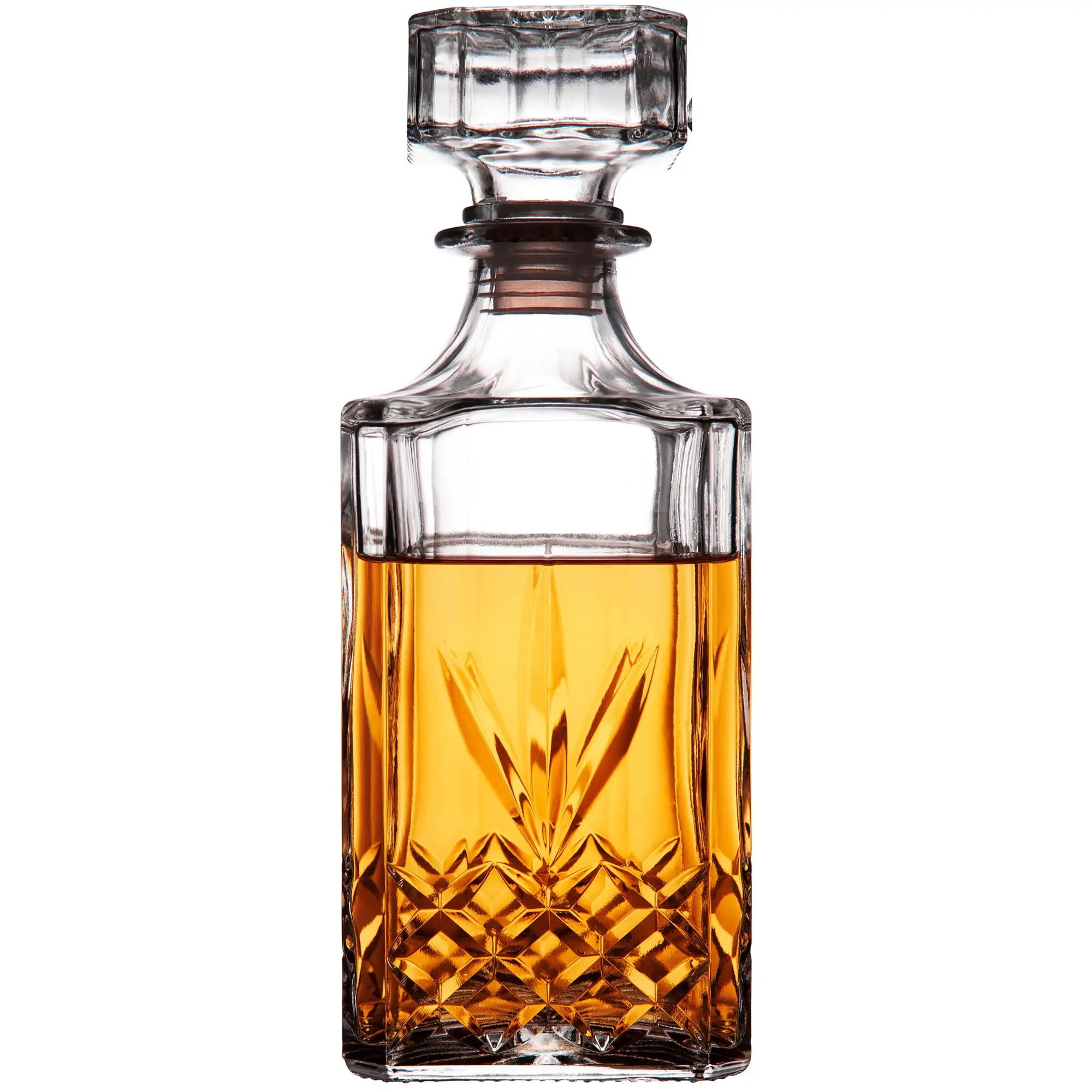 Bouteilles de bouteille en verre de whisky de 750ml avec liège Verre à whisky de haute qualité Bouteilles en verre de luxe Offre Spéciale en gros pour eau minérale