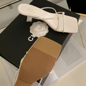 Nouvelles sandales gladiateur d'été pour femmes à talons aiguilles, bout carré ouvert, bride de cheville à boucle, bande étroite en maille - Product Image 5