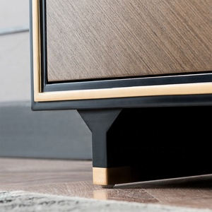 Thiết Kế Hiện Đại Bóng Đen Gỗ Tv Đơn Vị Ván Ép Góc Tv Đứng Tủ - Product Image 5