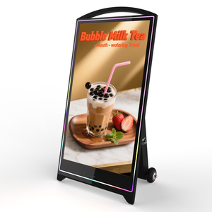 Affichage publicitaire LED portable pliable de 49 pouces, style arc, pour courses de chevaux, écran LCD, menu, signalisation, batterie, ODM OEM - Product Image 1