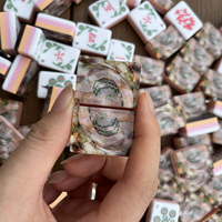 Ensemble de mahjong américain pliable en acrylique personnalisé de 160 pièces avec tuiles gravées personnalisées, cadeau de luxe pour les femmes
