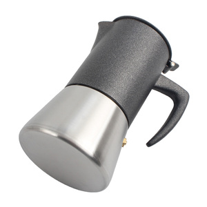 Cafetera Moka Moderna de Dos Tonos en Acero Inoxidable con Revestimiento de Granito, Apta para Inducción - Product Image 2
