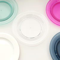 Incassable Polycarbonate SAN Tritan Plat Rond Clair Vert Bleu Rose Assiette En Plastique Coloré