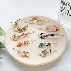 Snap clip ganchosde pelo broche de perlas barret estrella de metal o en forma de corazón de metal peluca de extensión de cabello - Product Image 1