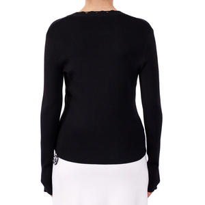 LOGOTIPO personalizado OEM y ODM Suéter de mujer de manga larga con cuello en V Chica Cardigan Knit Top Knitting Designer Sweater para mujer - Product Image 5