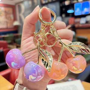 Chaveiro de Liga de Zinco com Cereja de Resina Iridescente <span class=keywords><strong>Kawaii</strong></span> em Tendência, Charm Estético Y2K de Frutas Coloridas para Mochila de Meninas - Product Image 1