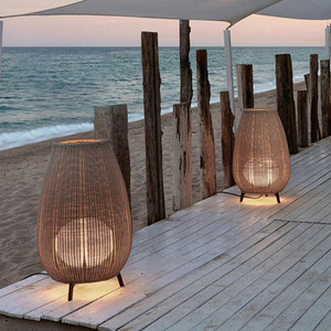 Lampada <span class=keywords><strong>da</strong></span> Terra Moderna per Decorazione di Hotel, Cortili e Ristoranti, LED Impermeabile IP54, Lampada <span class=keywords><strong>da</strong></span> <span class=keywords><strong>Giardino</strong></span> in Rattan per Esterni - Product Image 2