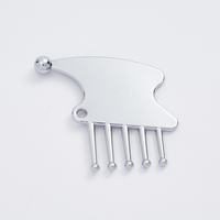 Peigne de massage 3 en 1 avec logo personnalisé, Gua Sha en alliage de zinc, planche de grattage pour le visage, outil de massage du visage et du cuir chevelu avec boule