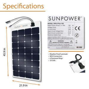 Panel Surya Fleksibel PHOEBUS 160W 25V Sunpower Efisiensi 25% Garansi 2 Tahun Sel Surya Bifacial Kotak Sambungan IP68 CE - Product Image 5