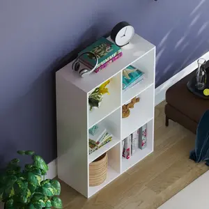 Unidad de almacenamiento de estantería de <span class=keywords><strong>cubo</strong></span> blanco moderno <span class=keywords><strong>2x3</strong></span> para libros, juguetes, artículos decorativos en sala de estar y gabinete de estante de exhibición para habitación de niños - Product Image 3