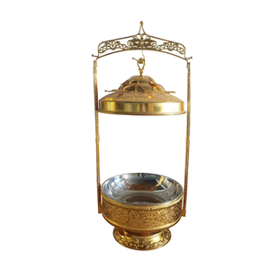FLEY Comercial, Recipiente para Calentar <span class=keywords><strong>Comida</strong></span> <span class=keywords><strong>de</strong></span> 8L, Diseño Árabe Dorado con Tapa Escalonada, para Banquetes y Catering - Product Image 4