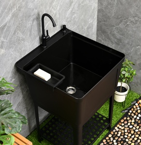Évier multifonctionnel authentique pour extérieur et maison, design moderne et simple, en plastique PP, pour buanderie, balcon et usage domestique - Product Image 2