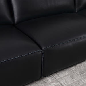 Juego de Sofás Seccionales Reclinables de Tres Plazas de Cuero Genuino de Lujo, Estructura de Madera Sólida, Diseño Moderno para Sala de Estar, Oficina, <span class=keywords><strong>Hotel</strong></span> - Product Image 5