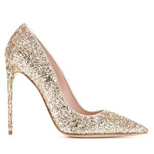 Fashion Shiny Gold Elegant Pencil High Heels Pointed Toe Designer Heels Ladies Sexy Bridal Wedding Gowns <b>Shoe</b> - Product Image 3