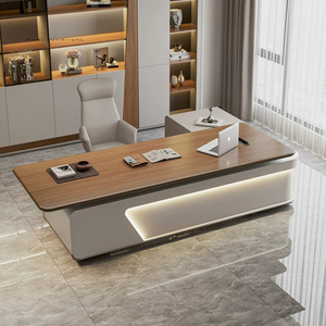 Scrivania Direzionale a <span class=keywords><strong>L</strong></span> in Legno di Lusso, Set Completo Minimalista Moderno per CEO e Manager, Arredamento <span class=keywords><strong>Ufficio</strong></span> di Alta Gamma - Product Image 3