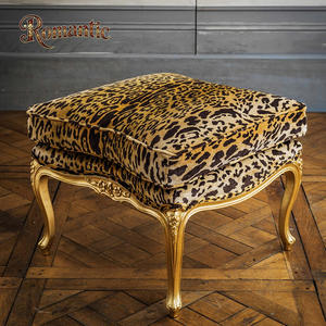 Ensemble de fauteuils élégants de style classique français <span class=keywords><strong>pour</strong></span> salon, en bois massif, avec coussin en <span class=keywords><strong>tissu</strong></span> doux, <span class=keywords><strong>pour</strong></span> villa et appartement de luxe - Product Image 6