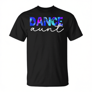 Camiseta Dance Aunt para regalo de tía bailarina, camiseta negra con cuello redondo - Product Image 2