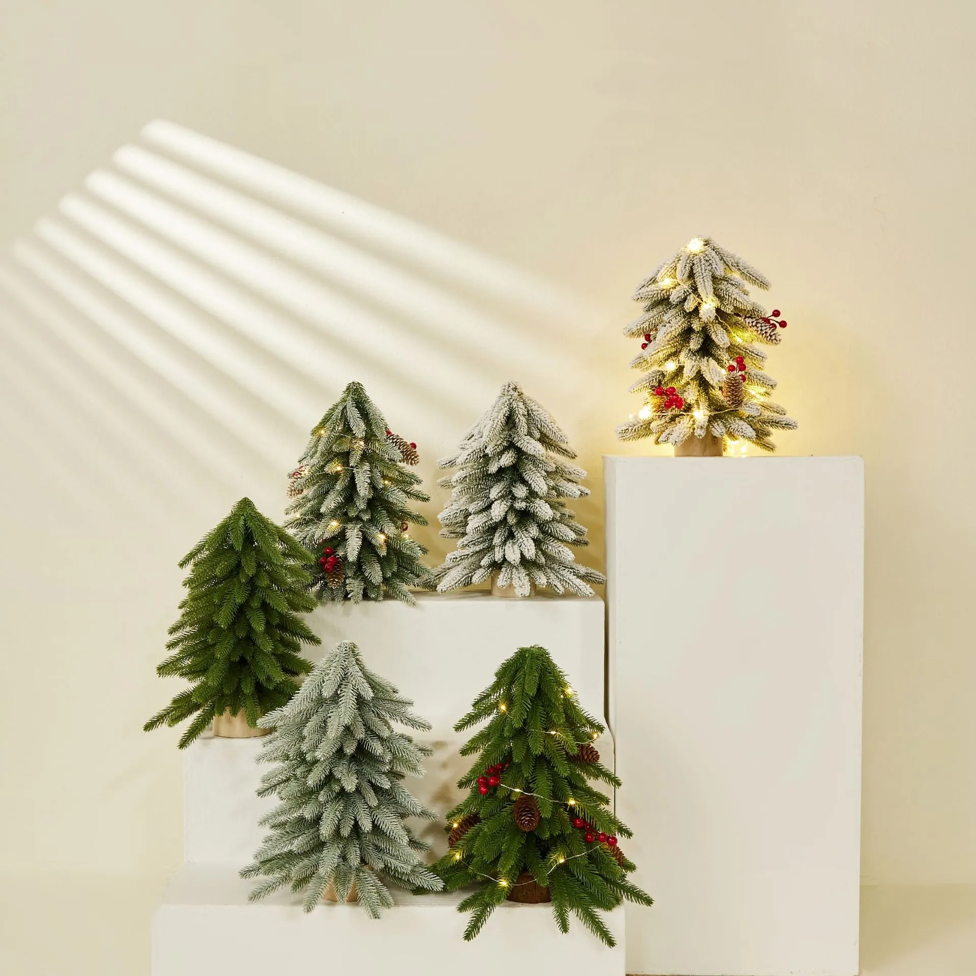 MAIMAI Indoor small christmas tree Miniature Flocked Christmas Tree Mini Table Trees Christmas Decorations